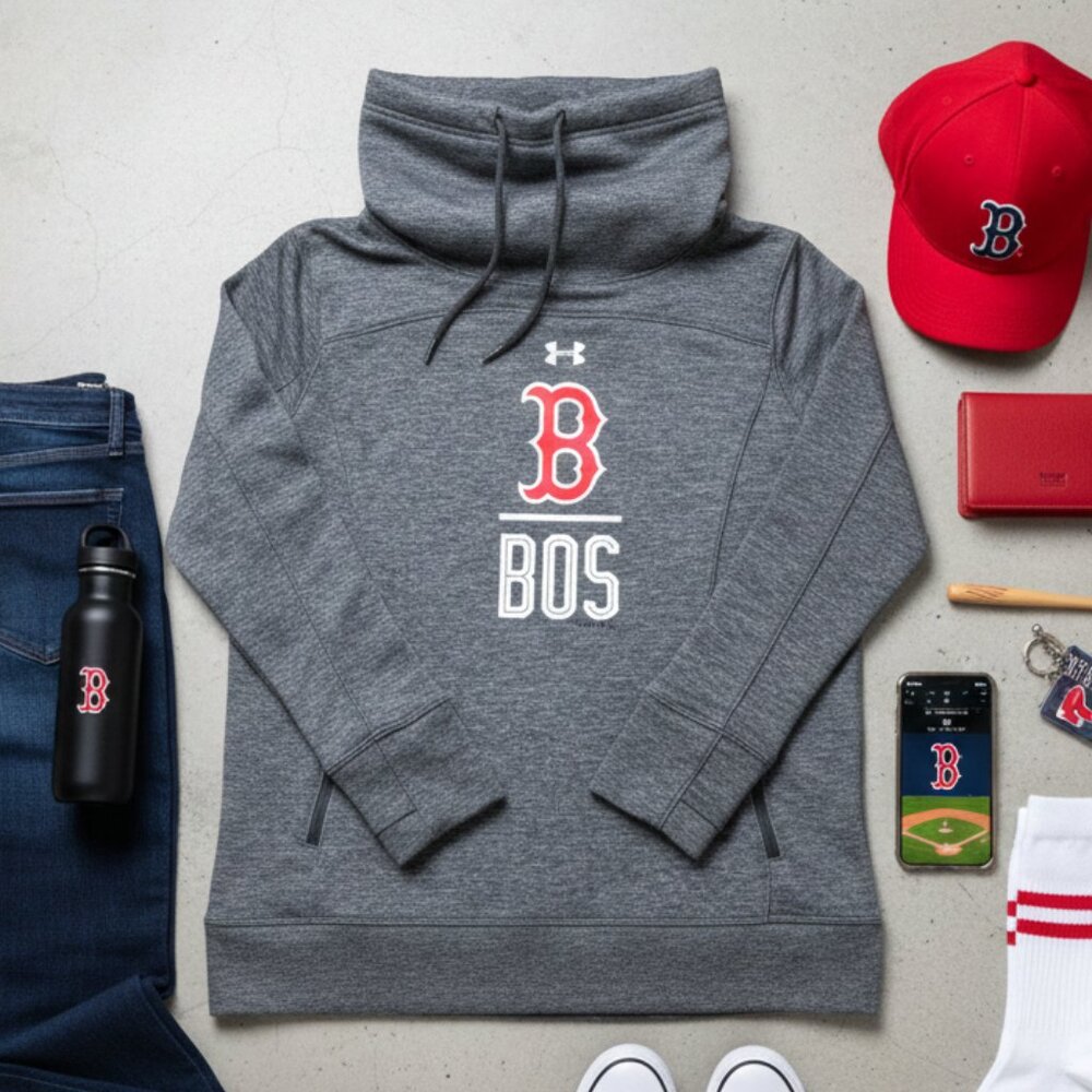Under Armour Boston Red Sox Mock Neck Hoodie